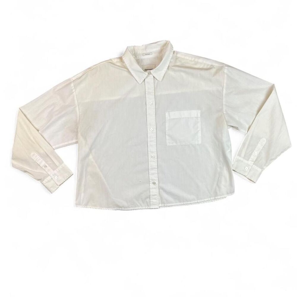 Abercrombie & Fitch Women's White Button-Front Shirt